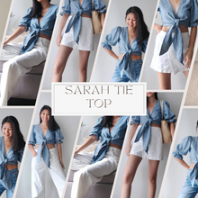 Load image into Gallery viewer, Sarah Tie top- Chambray