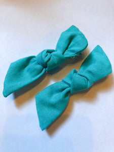 Bow Set Clips- Teal