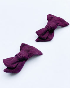 Bow Set Clips- Mulberry