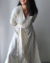 Load image into Gallery viewer, The Kaisie Wrap Dress - Stripes