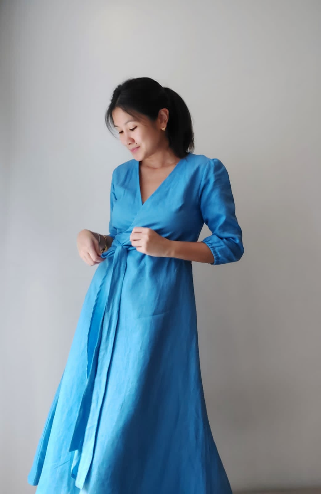 The Kaisie Wrap Dress - Blue