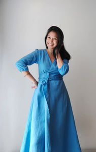 The Kaisie Wrap Dress - Blue